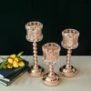 3 Pack | Acrylic Crystal Beaded Votive Candle Holders, Goblet Candle Holder Set