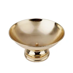 12" Round Metal Pedestal Flower Pot Floating Candle Bowl, Display Dish -Home Decor Promotional Store CHDLR 054 GOLD 11 D01