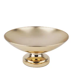 15" Round Metal Pedestal Flower Pot Floating Candle Bowl, Display Dish -Home Decor Promotional Store CHDLR 054 GOLD 14 D02