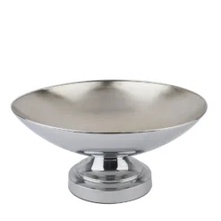 15" Round Metal Pedestal Flower Pot Floating Candle Bowl, Display Dish -Home Decor Promotional Store CHDLR 054 SILV 14 D01