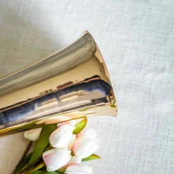 2 Pack Shiny Metallic Reversible Hourglass Vase Set, Votive Candle Holders 29" -Home Decor Promotional Store CHDLR 056 GOLD D03