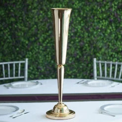 2 Pack Shiny Metallic Reversible Hourglass Vase Set, Votive Candle Holders 29" -Home Decor Promotional Store CHDLR 056 GOLD 01