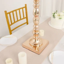 Gold Trumpet Metal Flower Vase, European Style Centerpiece - Square Base 27" Tall -Home Decor Promotional Store CHDLR 062 28 GOLD D06.progressive 27f4bbc5 fd3a 421c bb96 826b0c5b5944