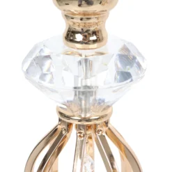 Set Of 3 | Gold Metal Crystal Ball Flower Bowl Pedestal Stand Set, Pillar Candle Holder Stands - 20", 23", 25" -Home Decor Promotional Store CHDLR 063 SET GOLD D09