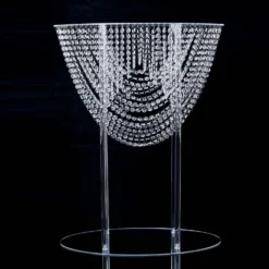 Acrylic Crystal Chandelier Bouquet Pillar Centerpiece, Large Flower Arrangement Table Stand 32" Tall -Home Decor Promotional Store CHDLR 065 32 CLR 99