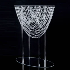 Acrylic Crystal Chandelier Bouquet Pillar Centerpiece, Large Flower Arrangement Table Stand 32" Tall -Home Decor Promotional Store CHDLR 065 32 CLR D06