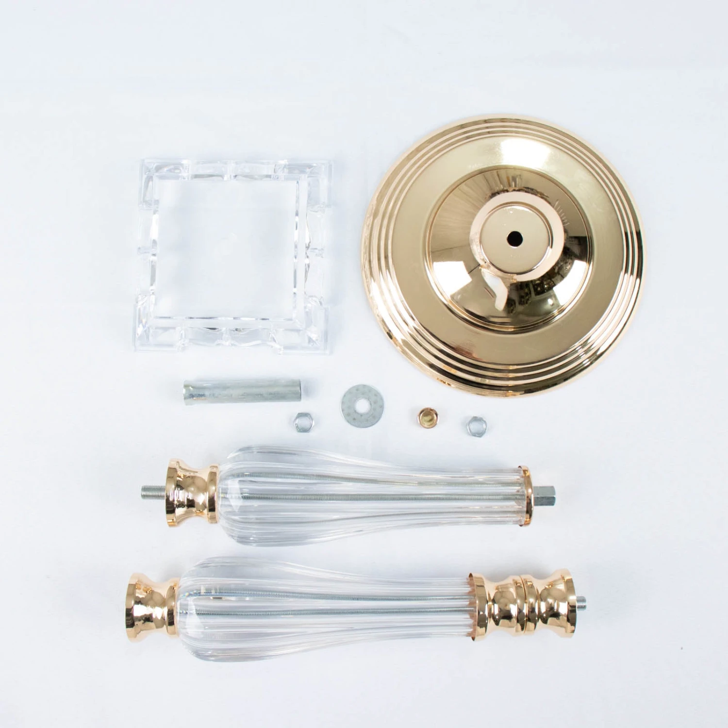 Gold / Clear Acrylic Crystal Pillar Candle Stand Table Centerpiece, Pedestal With Flower Bowl Top 12 Gold / Clear Acrylic Crystal Pillar Candle Stand Table Centerpiece, Pedestal With Flower Bowl Top - Image 12