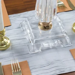 Gold / Clear Acrylic Crystal Pillar Candle Stand Table Centerpiece, Pedestal With Flower Bowl Top 24 Gold / Clear Acrylic Crystal Pillar Candle Stand Table Centerpiece, Pedestal With Flower Bowl Top -Home Decor Promotional Store CHDLR 066 32 GOLD D15