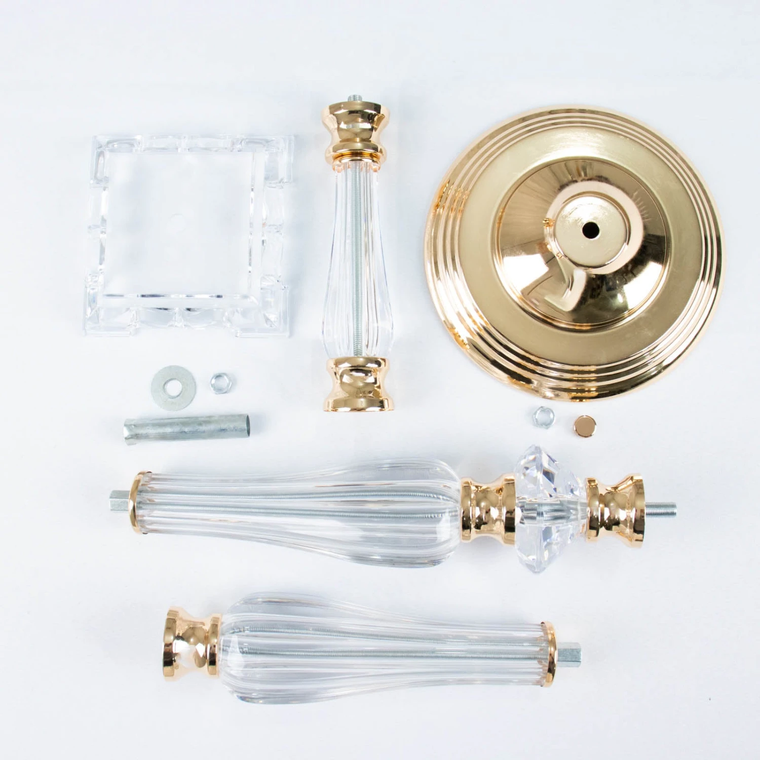 Gold / Clear Acrylic Crystal Pillar Candle Stand Table Centerpiece, Pedestal With Flower Bowl Top 17 Gold / Clear Acrylic Crystal Pillar Candle Stand Table Centerpiece, Pedestal With Flower Bowl Top - Image 17