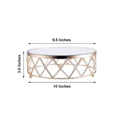 Round Gold Metal Geometric Diamond Cut Pedestal Riser, Dessert Display Stand With Glass Top -Home Decor Promotional Store CHDLR CAKE08 10 GOLD 98.progressive 45d0c966 5577 4b41 8721 609b40ad4968