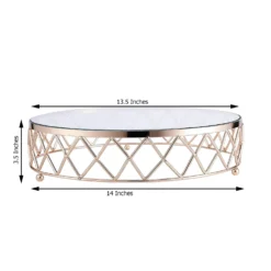 Round Gold Metal Geometric Diamond Cut Pedestal Riser, Dessert Display Stand With Glass Top -Home Decor Promotional Store CHDLR CAKE08 14 GOLD 99.98.progressive b8834642 984c 4bd7 8a74 be4f8fb05182