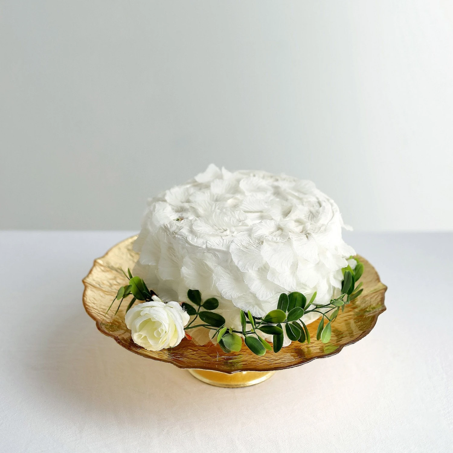 Glass Pedestal Plate Riser, Dessert/Appetizer Display Stand - Scalloped Edge 14" 11 Glass Pedestal Plate Riser, Dessert/Appetizer Display Stand - Scalloped Edge 14" - Image 11