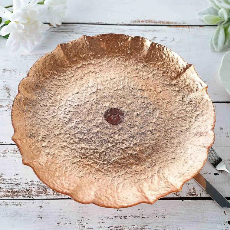 Glass Pedestal Plate Riser, Dessert/Appetizer Display Stand - Scalloped Edge 14" 18 Glass Pedestal Plate Riser, Dessert/Appetizer Display Stand - Scalloped Edge 14" - Image 18