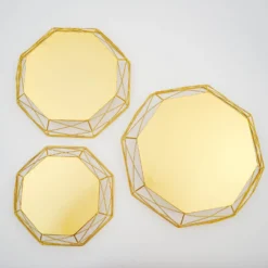 Set Of 3 | Gold Metal Geometric Risers, Reversible Octagon Basket Display Stands - 7"| 9"| 11" 22 Set Of 3 | Gold Metal Geometric Risers, Reversible Octagon Basket Display Stands - 7"| 9"| 11" -Home Decor Promotional Store CHDLR CAKE14 SET GOLD 99.progressive c09c481a bd38 4917 b466 aabab5e20ca7