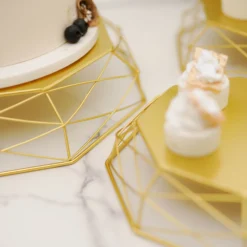 Set Of 3 | Gold Metal Geometric Risers, Reversible Octagon Basket Display Stands - 7"| 9"| 11" 28 Set Of 3 | Gold Metal Geometric Risers, Reversible Octagon Basket Display Stands - 7"| 9"| 11" -Home Decor Promotional Store CHDLR CAKE14 SET GOLD D03.progressive dc45963a 5d3f 4074 ac98 669ef56f0100