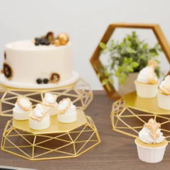 Set Of 3 | Gold Metal Geometric Risers, Reversible Octagon Basket Display Stands - 7"| 9"| 11" 23 Set Of 3 | Gold Metal Geometric Risers, Reversible Octagon Basket Display Stands - 7"| 9"| 11" -Home Decor Promotional Store CHDLR CAKE14 SET GOLD D07.progressive 91edbf10 36ce 4f3d b286 2f3075f2af80
