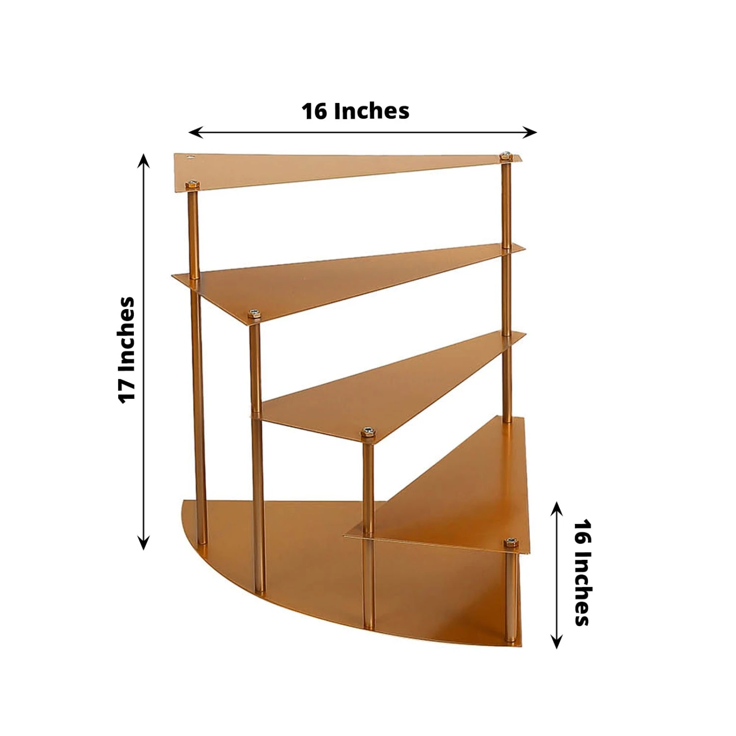 4-Tier Gold Metal Spiral Stairway Display Stand, Dessert Step Pedestal Tray 17" Tall 12 4-Tier Gold Metal Spiral Stairway Display Stand, Dessert Step Pedestal Tray 17" Tall - Image 12