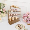 4-Tier Gold Metal Spiral Stairway Display Stand, Dessert Step Pedestal Tray 17" Tall