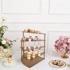 4-Tier Gold Metal Spiral Stairway Display Stand, Dessert Step Pedestal Tray 17" Tall 16 4-Tier Gold Metal Spiral Stairway Display Stand, Dessert Step Pedestal Tray 17" Tall -Home Decor Promotional Store CHDLR CAKE17 GOLD 01