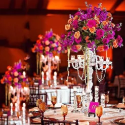 Silver 4 Arm Crystal Chandelier Taper Candlestick Candelabra, Metal Candle Holder 35" Tall -Home Decor Promotional Store CHDLR CAND 008 D20.progressive 1dfea102 ee31 47b0 b565 4f1632dc6d36