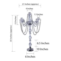 Silver 4 Arm Crystal Chandelier Taper Candlestick Candelabra, Metal Candle Holder 35" Tall -Home Decor Promotional Store CHDLR CAND 008 SILV 98 min 760x760 f7b8c26c 47e1 4171 bba6 b55ed455ca4e