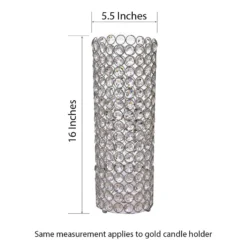 Metal Full Crystal Beaded Pillar Candle Holder Stand 16" Tall 15 Metal Full Crystal Beaded Pillar Candle Holder Stand 16" Tall -Home Decor Promotional Store CHDLR CAND 010 GOLD 98 min
