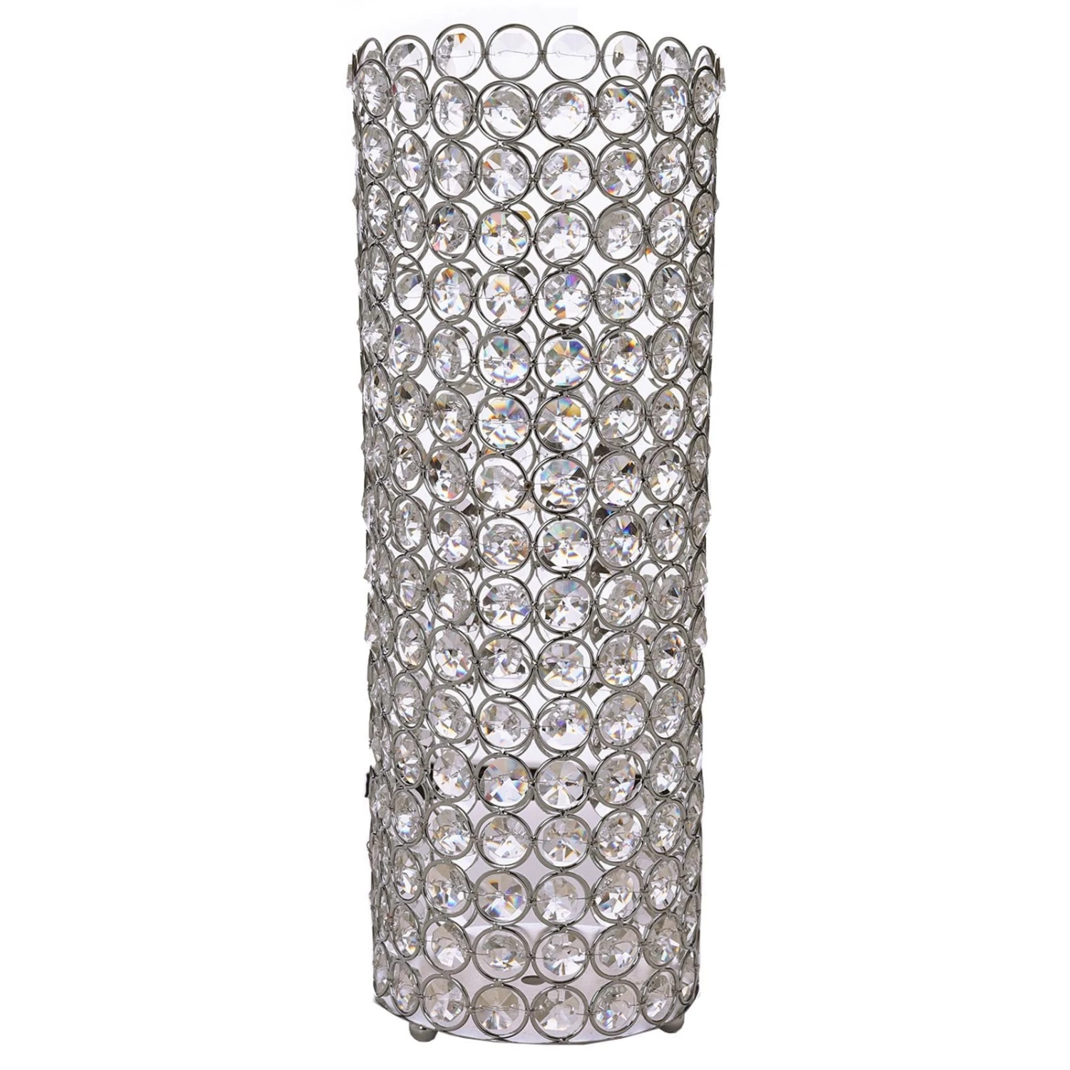 Metal Full Crystal Beaded Pillar Candle Holder Stand 16" Tall 9 Metal Full Crystal Beaded Pillar Candle Holder Stand 16" Tall - Image 9