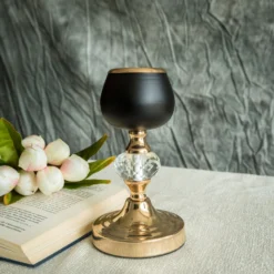 Set Of 2 | Gold/Black Metal Crystal Lamp Tealight Votive Candle Holder - 7"|11" -Home Decor Promotional Store CHDLR CAND 015 GDBLK D10.progressive d37b0ee8 aa68 4a5a 9c58 f45cf047fd71