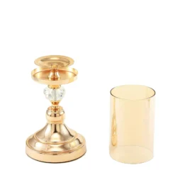 Gold Metal Pillar Candle Holder With Hurricane Glass Tube & Crystal Globes 28 Gold Metal Pillar Candle Holder With Hurricane Glass Tube & Crystal Globes -Home Decor Promotional Store CHDLR CAND 021 13 GOLD D13 2fc2d173 5465 4144 a529 72256ea9a80c