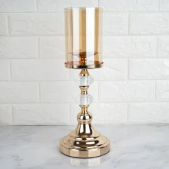 Gold Metal Pillar Candle Holder With Hurricane Glass Tube & Crystal Globes 26 Gold Metal Pillar Candle Holder With Hurricane Glass Tube & Crystal Globes -Home Decor Promotional Store CHDLR CAND 021 15 GOLD D15.progressive 970a07e7 c92f 4896 b4de d59378ffe9be