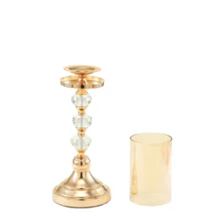 Gold Metal Pillar Candle Holder With Hurricane Glass Tube & Crystal Globes 36 Gold Metal Pillar Candle Holder With Hurricane Glass Tube & Crystal Globes -Home Decor Promotional Store CHDLR CAND 021 17 GOLD D13.progressive 6ab8b936 669a 419d 91ac 365f22a7c19c