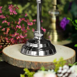 Hurricane Glass Pillar Candle Holder, Lace Design Votive Candle Stand 15" Tall -Home Decor Promotional Store CHDLR CAND 025 15 SILV D05.progressive 6a8b1d02 3b37 44bc 93e4 ad6b0a262cc7 scaled