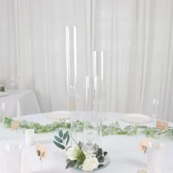 Clear Crystal Cluster Round Taper Candelabra, Candle Holder For Votive, Pillar Or LED Candles With Mirror Base -Home Decor Promotional Store CHDLR CAND 030R 3 CLR 01.progressive ab365d7c 5075 4aeb 8e4c d784f1e61fbf