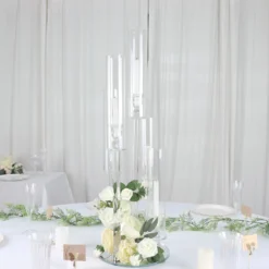 Clear Crystal Cluster Round Taper Candelabra, Candle Holder For Votive, Pillar Or LED Candles With Mirror Base -Home Decor Promotional Store CHDLR CAND 030R 5 CLR 01.progressive e07e48d4 3c35 4c80 932e 7a94ab8b330a