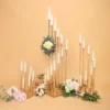 Gold Cluster Taper Candle Holder With Clear Glass Shades, Large Candle Arrangement