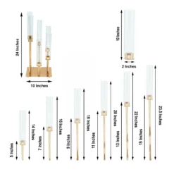 Gold Cluster Taper Candle Holder With Clear Glass Shades, Large Candle Arrangement -Home Decor Promotional Store CHDLR CAND 030 6 GOLD 98