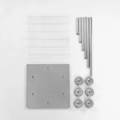 Silver Cluster Taper Candle Holder With Clear Glass Shades, Large Candle Arrangement -Home Decor Promotional Store CHDLR CAND 030 6 SILV D05