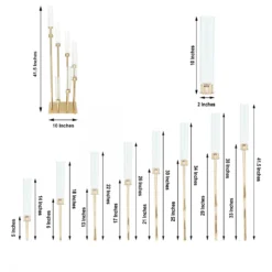 Gold Cluster Taper Candle Holder With Clear Glass Shades, Large Candle Arrangement -Home Decor Promotional Store CHDLR CAND 030 8 GOLD 98