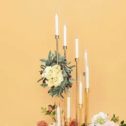 Gold Cluster Taper Candle Holder With Clear Glass Shades, Large Candle Arrangement -Home Decor Promotional Store CHDLR CAND 030 8 GOLD D02.progressive 377271d1 df95 43c5 ad56 cb1d61740b87