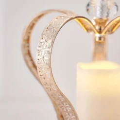 Gold Metal Crown Pillar Candle Holder Stand, Votive Holder Centerpiece 25" 17 Gold Metal Crown Pillar Candle Holder Stand, Votive Holder Centerpiece 25" -Home Decor Promotional Store CHDLR CAND 031 M GOLD D01