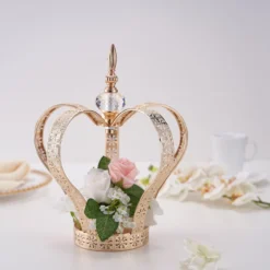 Gold Metal Crown Pillar Candle Holder Stand, Votive Holder Centerpiece 25" 18 Gold Metal Crown Pillar Candle Holder Stand, Votive Holder Centerpiece 25" -Home Decor Promotional Store CHDLR CAND 031 M GOLD D02