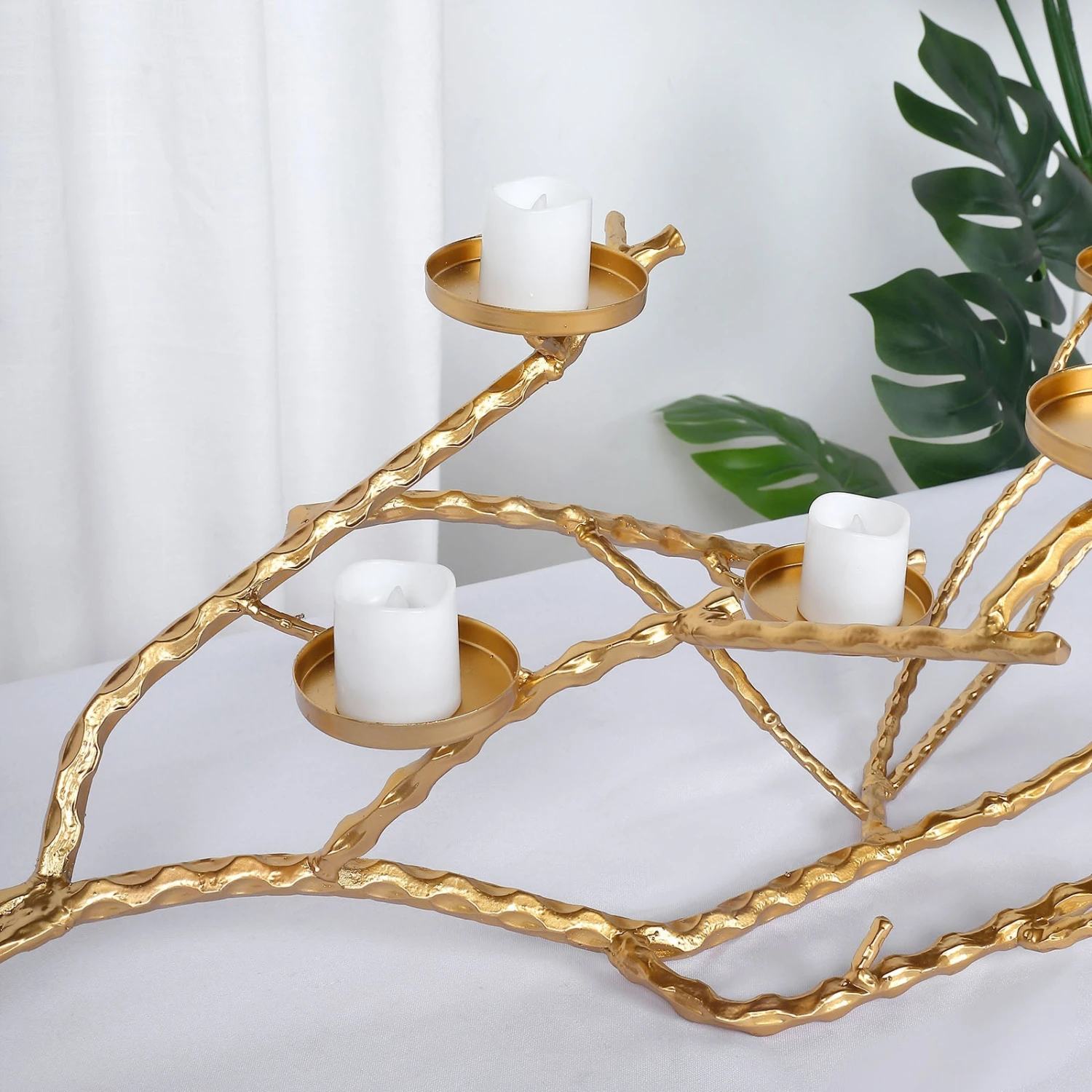 Gold Manzanita Tree Branch Candelabra Metal Twig Branch Candle Holder Stand 16 Gold Manzanita Tree Branch Candelabra Metal Twig Branch Candle Holder Stand - Image 16