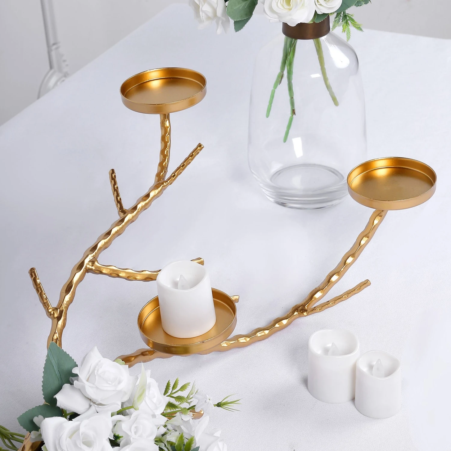 Gold Manzanita Tree Branch Candelabra Metal Twig Branch Candle Holder Stand 10 Gold Manzanita Tree Branch Candelabra Metal Twig Branch Candle Holder Stand - Image 10