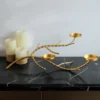 Gold Manzanita Tree Branch Candelabra Metal Twig Branch Candle Holder Stand