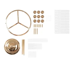 Gold 9 Arm Round Cluster Taper Candelabra Table Centerpiece With Drip Accents, Metal Candlestick Holder Arrangement With Clear Glass Shades 40" -Home Decor Promotional Store CHDLR CAND 035RND 9 GOLD D10