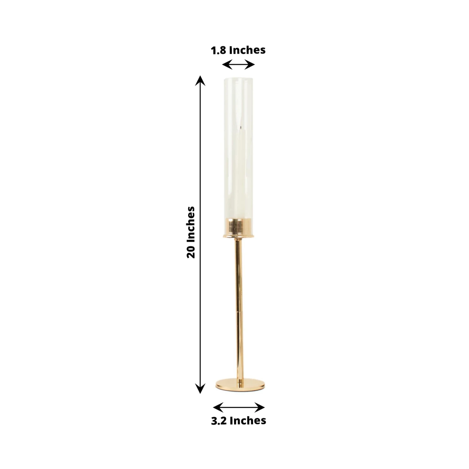 Gold Metal Clear Glass Taper Candlestick Holders, Hurricane Candle Stands With Glass Chimney Candle Shades 14 Gold Metal Clear Glass Taper Candlestick Holders, Hurricane Candle Stands With Glass Chimney Candle Shades - Image 14