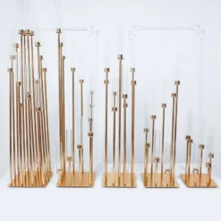 Gold Cluster Taper Candle Holder With Clear Glass Shades, Large Candle Arrangement -Home Decor Promotional Store CHDLR CAND 30 16 D12.progressive a3982757 c35f 4f2e 9e6e 8cc0faf0751b