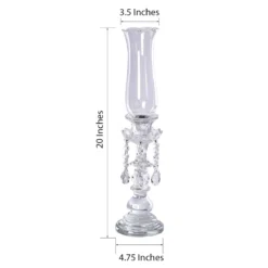 Premium Crystal Glass Hurricane Candle Taper Candlestick Holder With Chandelier Chains 20" 13 Premium Crystal Glass Hurricane Candle Taper Candlestick Holder With Chandelier Chains 20" -Home Decor Promotional Store CHDLR GLAS 016 98 min.progressive dc2af392 f323 4e64 8aa6 9037f14c8030