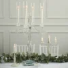 4 Arm Premium Crystal Glass Taper Candle Holder Candelabra With Chandelier Chains 36"