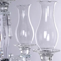 5 Arm Premium Crystal Glass Taper Candle Holder Candelabra With Chandelier Chains 40" -Home Decor Promotional Store CHDLR GLAS 026 D02.progressive 47239021 4877 4d57 92b1 43db82984b10
